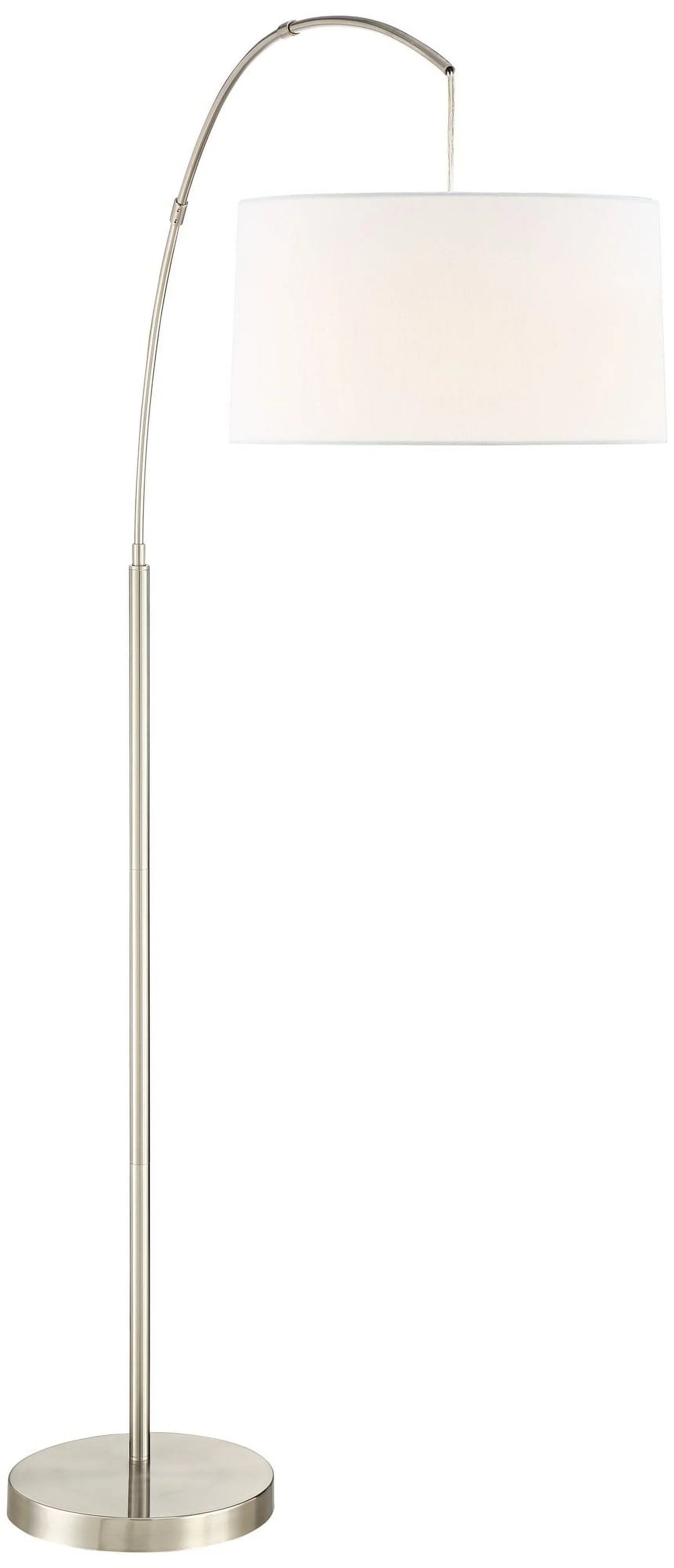 Brushed Room Lighting for  72" Cora White Floor 360 Living Tall Shade Standing Lamp Nickel Bedroom Modern n House Arc Drum Reading Office