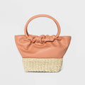 Straw Handbag Tote - Brown Mini A Natural, New Day