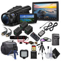 Sony + Extra Card 128GB 2 HD + + + and Video 4K FDR-AX700 Batteries M Charger Camcorder Memory Handycam Case Camera