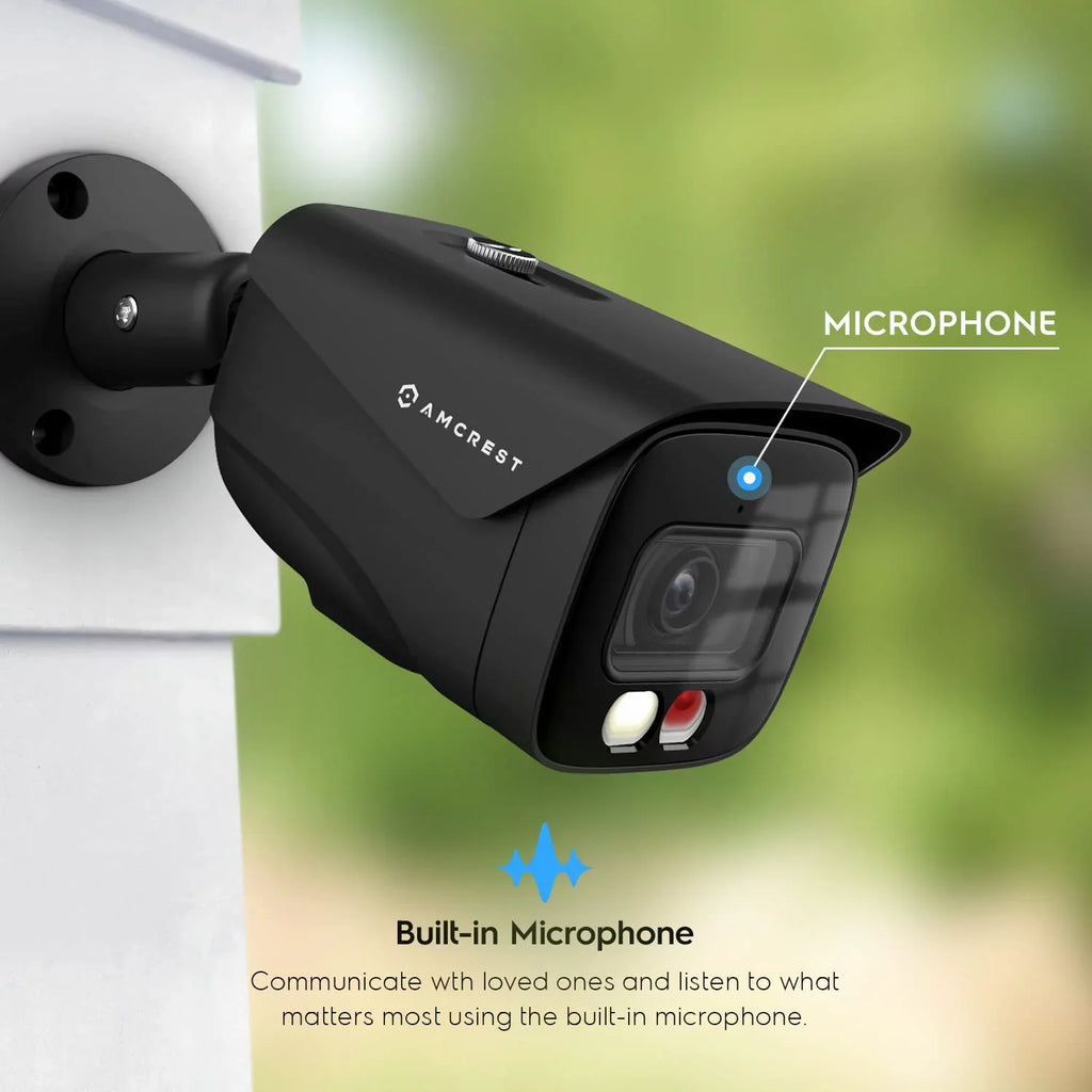 FOV AI 129°, IP8M-2796EB-AI Weatherproof, & Detection, Amcrest Human (3840x2160) Nightvision, Outdoor 49ft @15fps, 4K Camera IP67 Camera, PoE Vehicle UltraHD 8MP Black, IP 4K Security Color