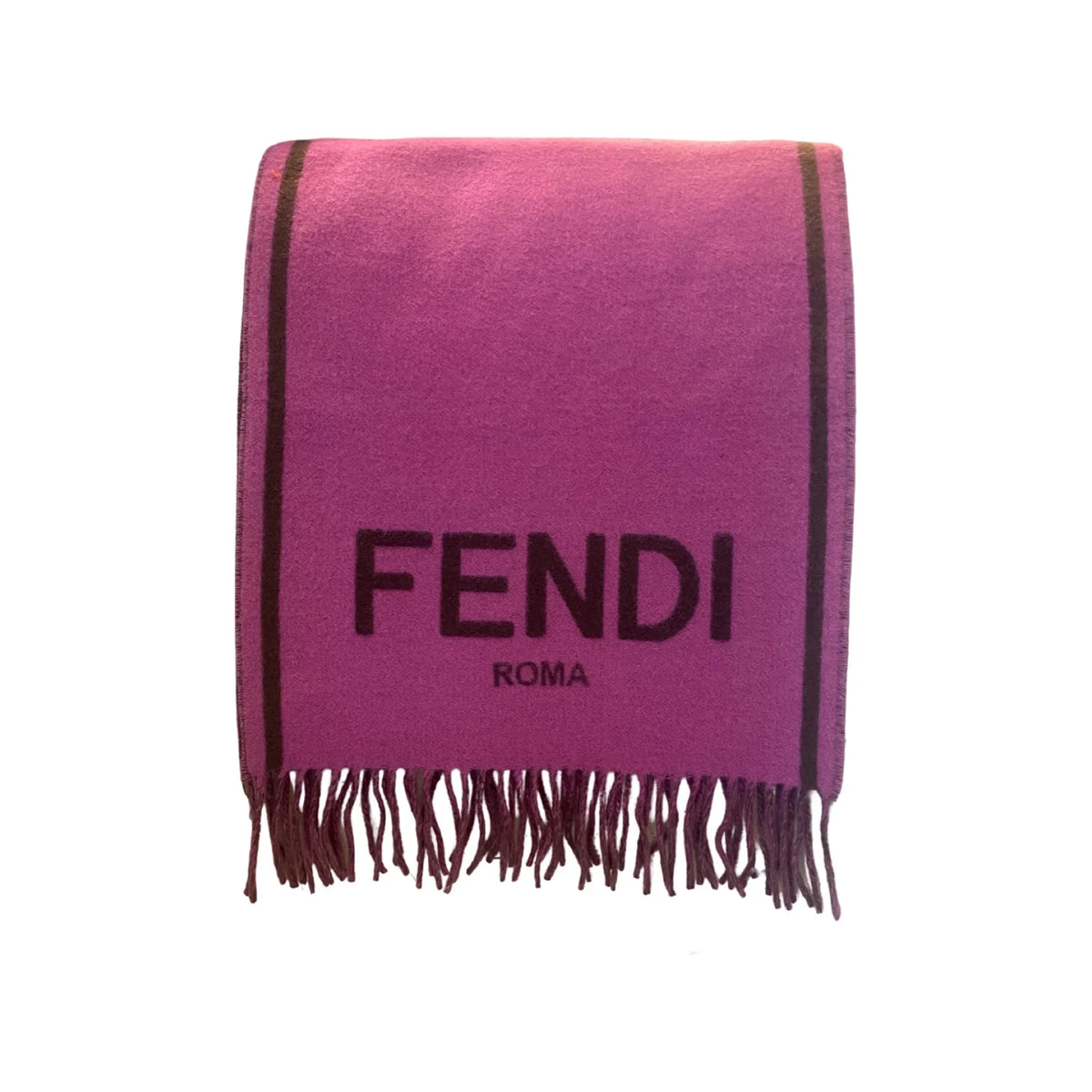 Grey Scarf Fendi Roma Cashmere FXT322 Purple Logo