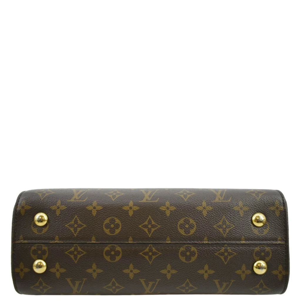 VUITTON MM Brown Bag Monogram Shoulder LOUIS Used Canvas Cluny