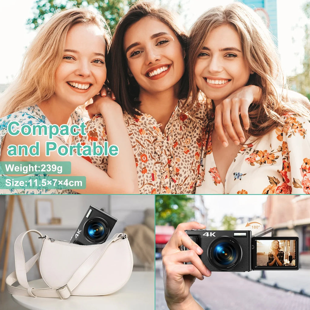 Photography 16X Video 48MP Digital 4K Camera Card 32GB Autofocus Cameras Vlogging for with Camera You for Digital Zoom