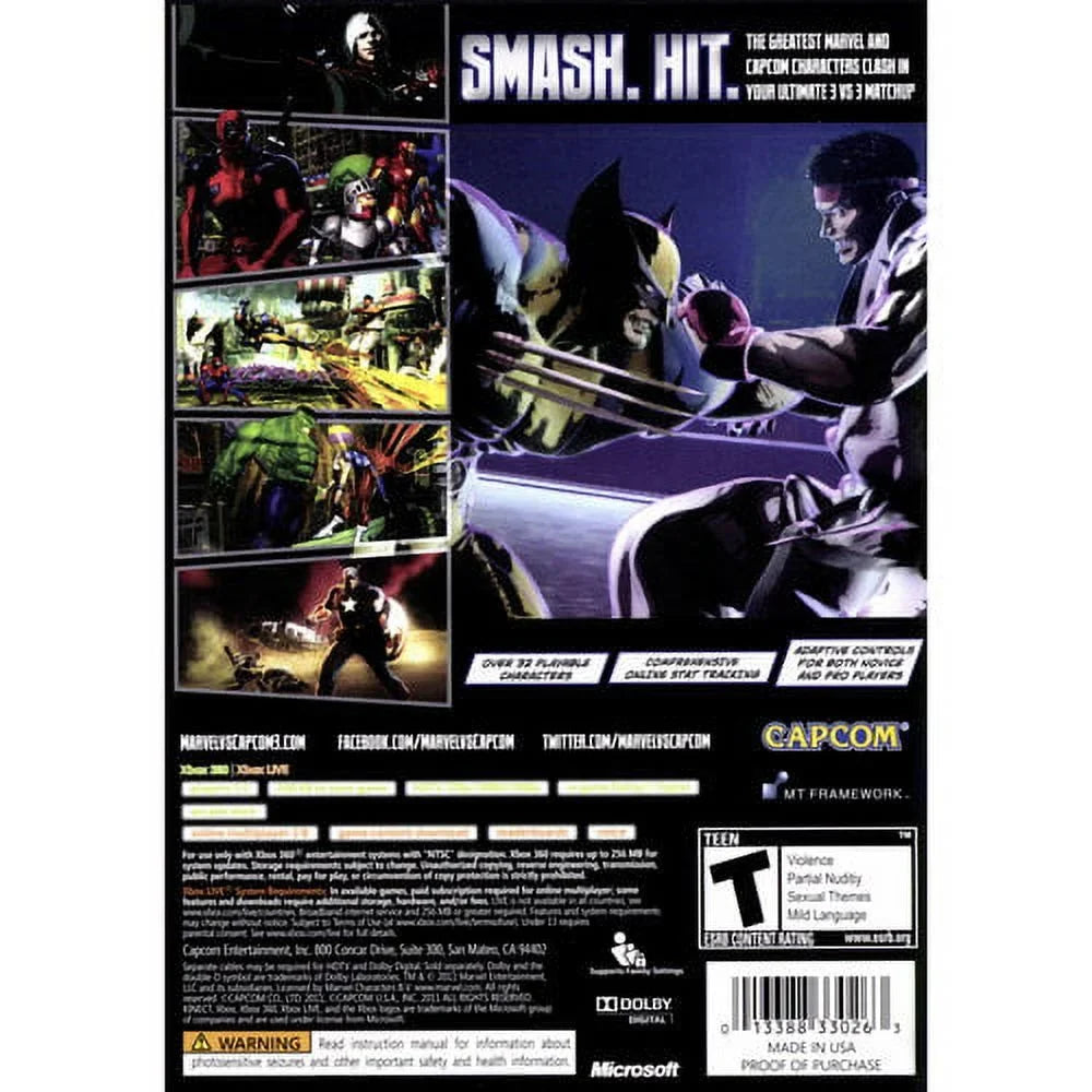 360) (XBOX vs. Two Capcom Fate Worlds of Marvel 3: