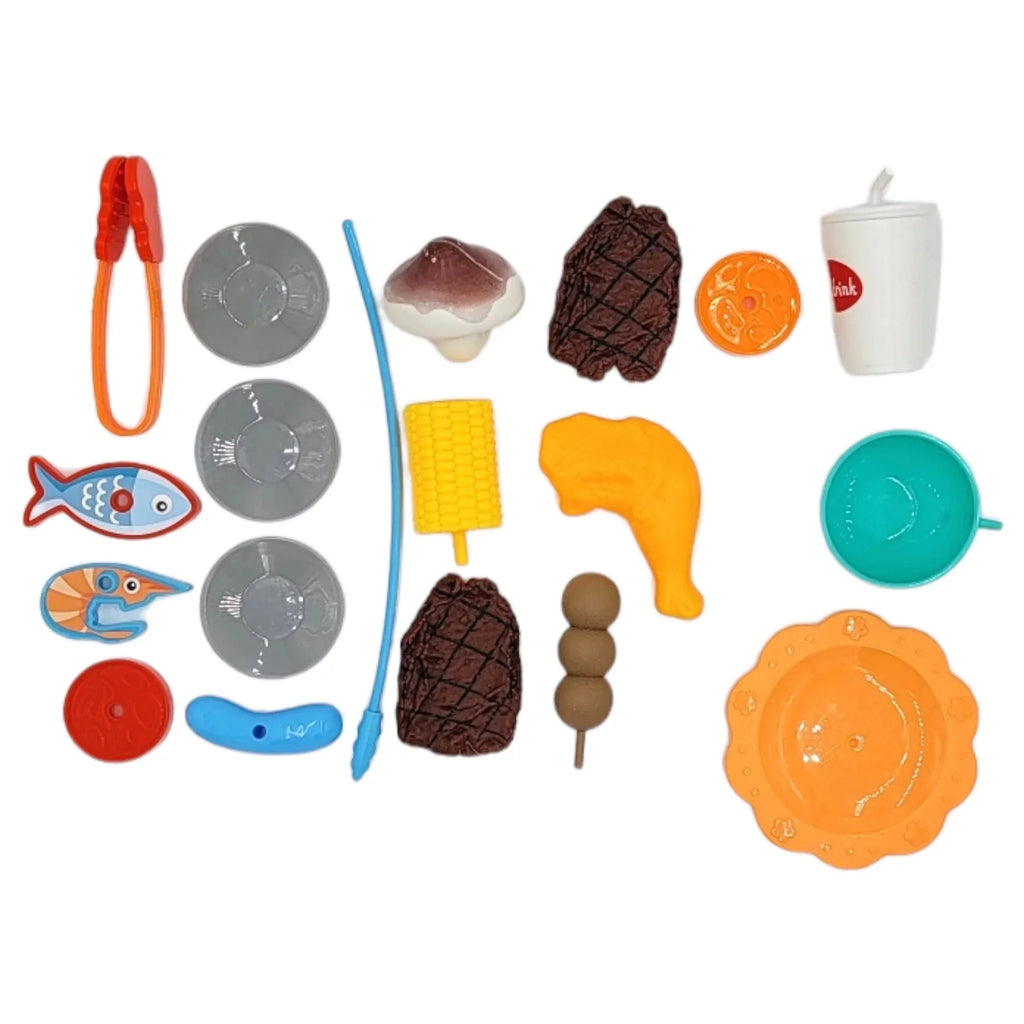 Set Grill for Interactive Universe GN Toy Kids Play 3+ Pretend Outside n Pack Ages Play BBQ Kitchen