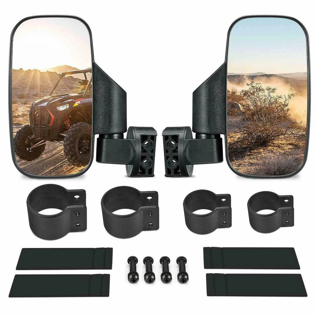 Compatible 1.75"-2" Rear Set X3 Bar Clamp Mirrors with 1000 Center Polaris 900 Can-Am View UTV RZR Mirrors
