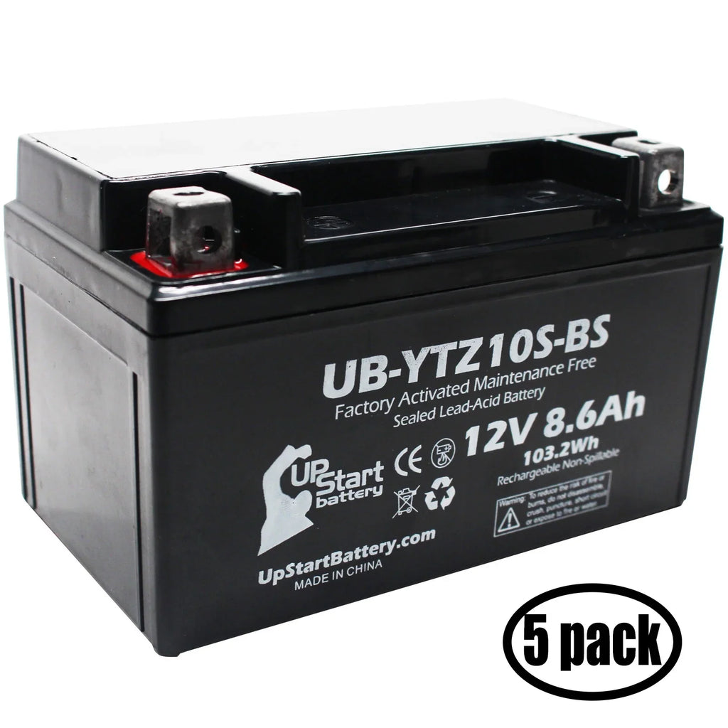 for UB-YTZ10S-BS Scooter Maxam 250CC Maintenance 12V, Free, Yamaha Activated, 5-Pack Battery Factory - 2011 Battery UpStart 8.6Ah, Replacement