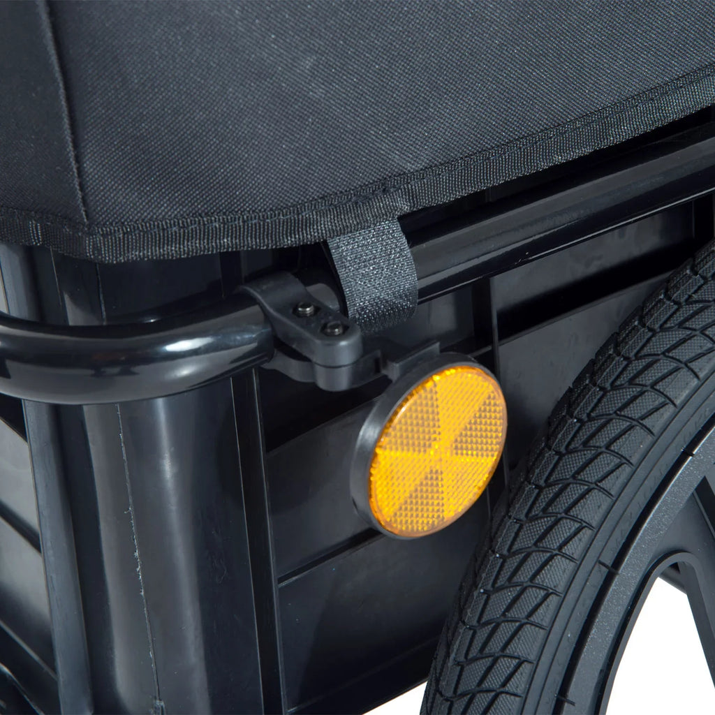 '- Cargo Aosom Wheel Internal Trailer Double Enclosed Bicycle Frame Black