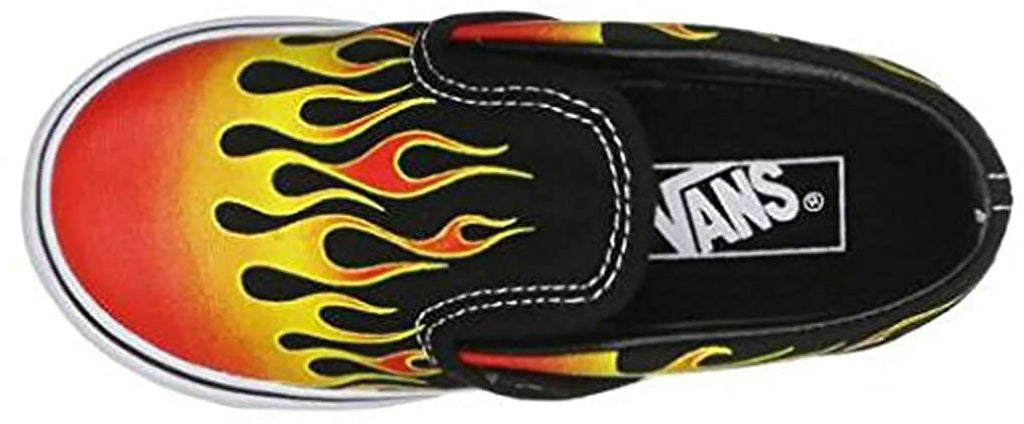 Black 5.5 Toddler Classic Sneakers Hot On Flames Slip Vans Shoes
