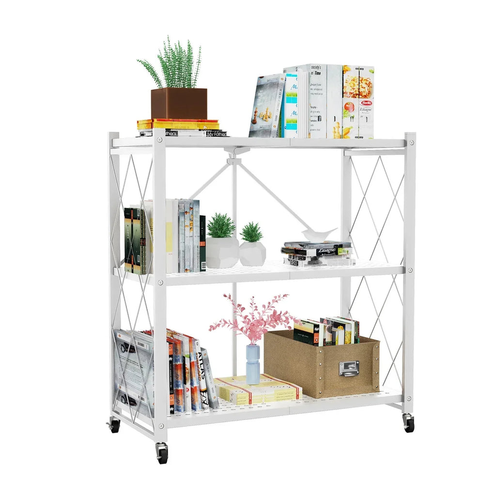QRInnovations  Design Duty Shelving Tier Rack White Heavy 3/4 Modern Storage