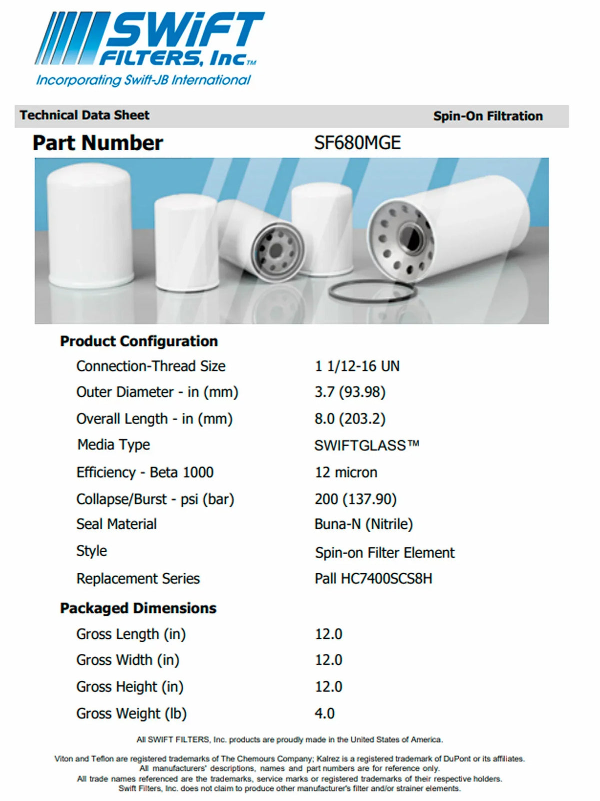 Interchange F74008K12Bin-On Microglass Construction Micron FILTER Filter 12 Direct MART for Element