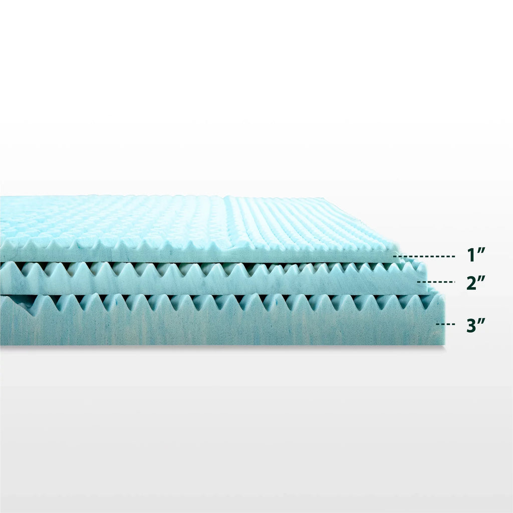 Zinus Topper, Foam Gel Cooling 2" Sensations Mattress Green Full Spa by Zoned Memory Support Tea