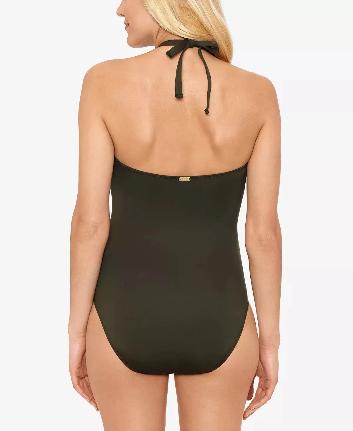 US OLIVE Ralph 12 Lauren High-Neck Tummy-Control One-Piece Swimsuit,