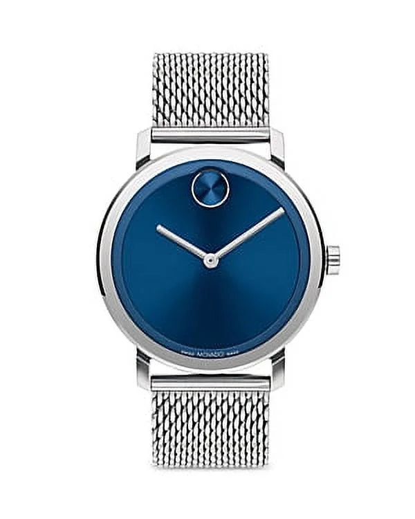 Strap 40mm Blue 3600901 Men's Mesh Bold Watch Movado Dial Evolution