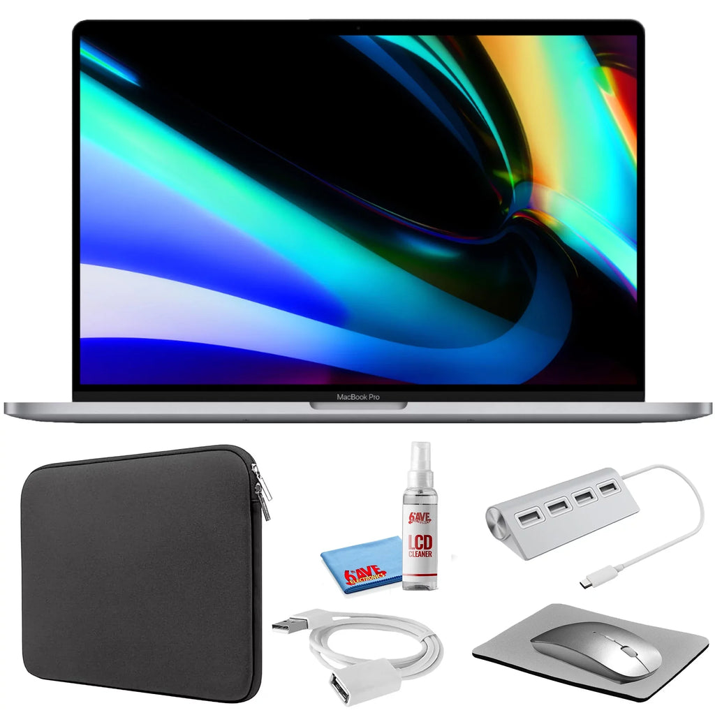 '- Kit 2019, (i9 Kit Laptop (Refurbished) 16-inch with Pro + MVVK2LL/A) (Late Zipper Sleeve + Black Apple MacBook Gray Bundle SSD) 2.3GHz, 1TB Starter Cleaning Space