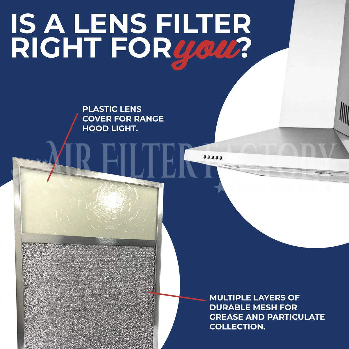 23-1/2 Grease x Filters Factory 8-1/4 Filter 2-Pack 3/8 Lens x Aluminum Air