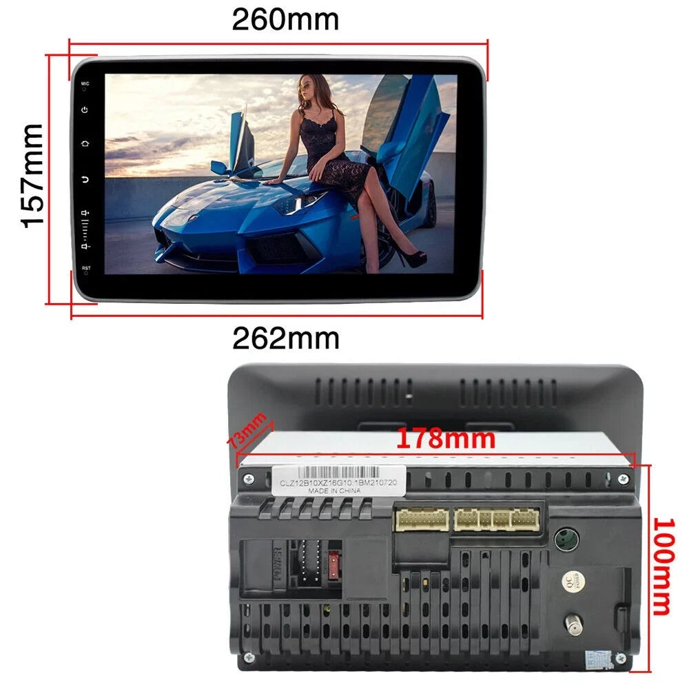GPS Dual Android Screen Wifi 9.1 Din On-Board Navigation Touch Player Jahy2Tech Inch 10