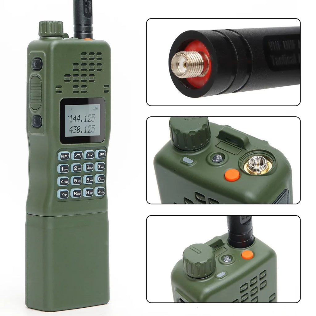 Walkie Bag Antenna,USB Kit and Talkie with Long Rechargeable Two Radio Full mic,18.8 Programming Foldable 10W ABBREE&BaofengAR-152 Charger Range Tactical Way AR-152 Cable Shoulder Cable,AR-152 inch