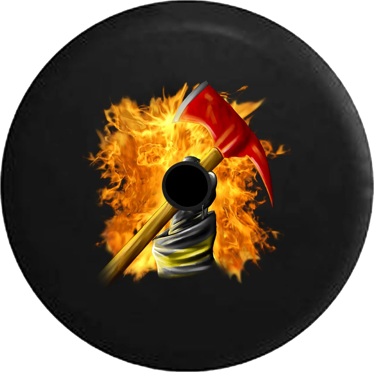 32 Axe 2019 Fireball Tire JL Holding Wrangler RV 2018 Spare Camera Backup Firefighter Jeep Flames Inch for Cover