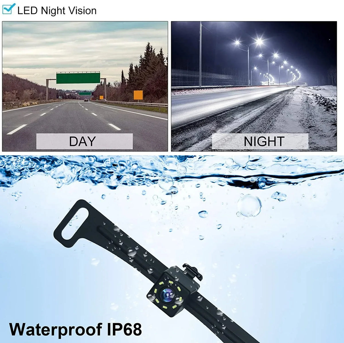 RV B-Qtech Truck, Vision Camera with LCD Rear Night Monitor for Backup Liquidproof Wireless Camera 4.3"" View 170 for Car,
