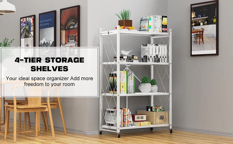 QRInnovations  Design Duty Shelving Tier Rack White Heavy 3/4 Modern Storage