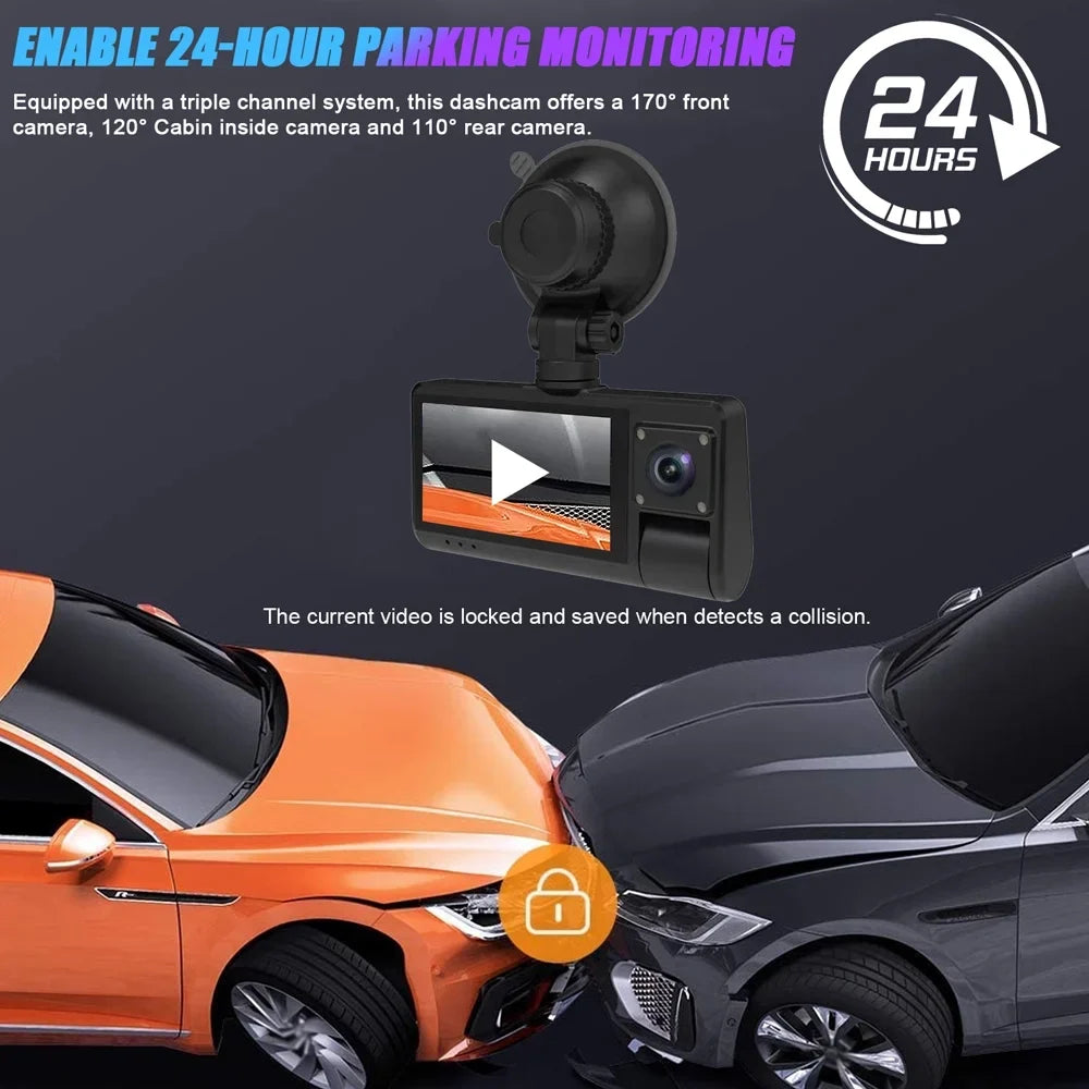 Cam, Video Interconnection Dash for Auto Screen Dcenta Mirror, Recording Car with Camcorder Safety Touched Enhanced WIFI