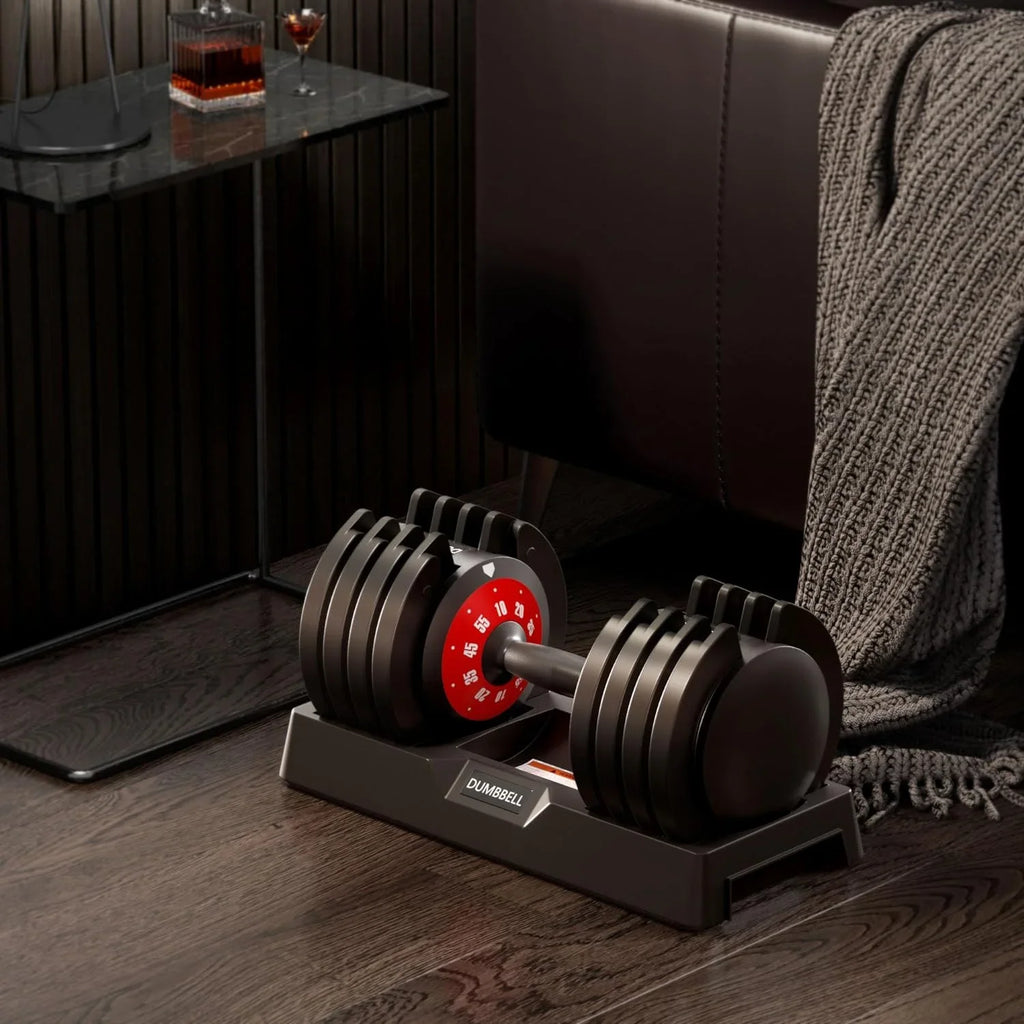 Gym Equipment Adjustable Body Workout with  55lb Dumbbell Adjustable for Home Free Dumbbells, Dumbbell, Full Handle, Fitness Anti-Slip 5-in-1 Soges Weight Workout