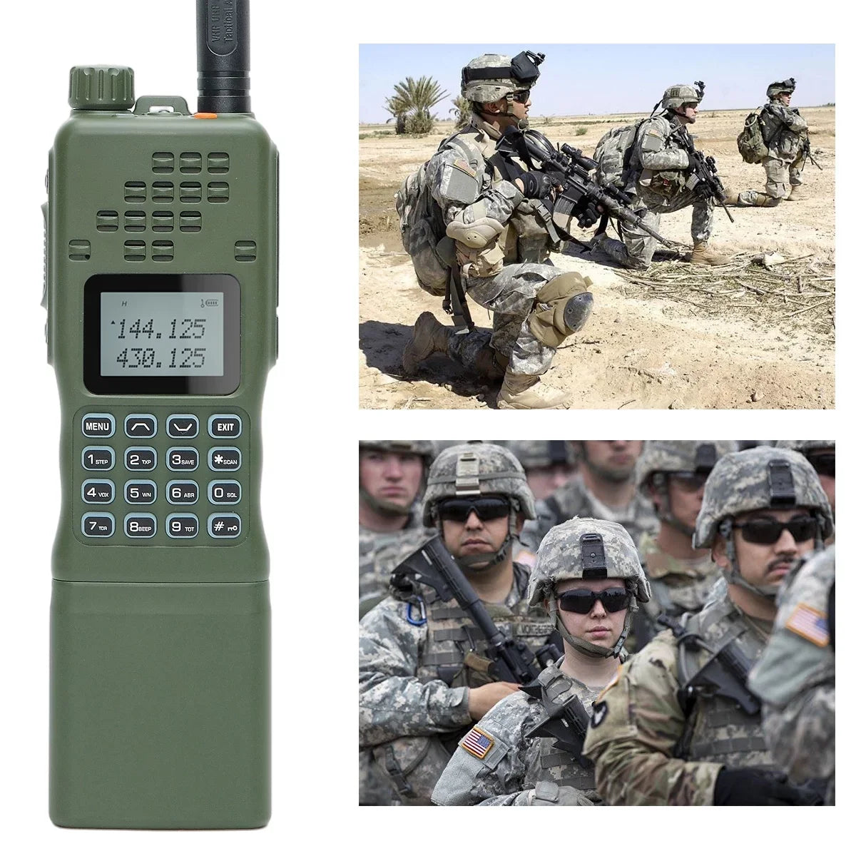 Walkie Bag Antenna,USB Kit and Talkie with Long Rechargeable Two Radio Full mic,18.8 Programming Foldable 10W ABBREE&BaofengAR-152 Charger Range Tactical Way AR-152 Cable Shoulder Cable,AR-152 inch
