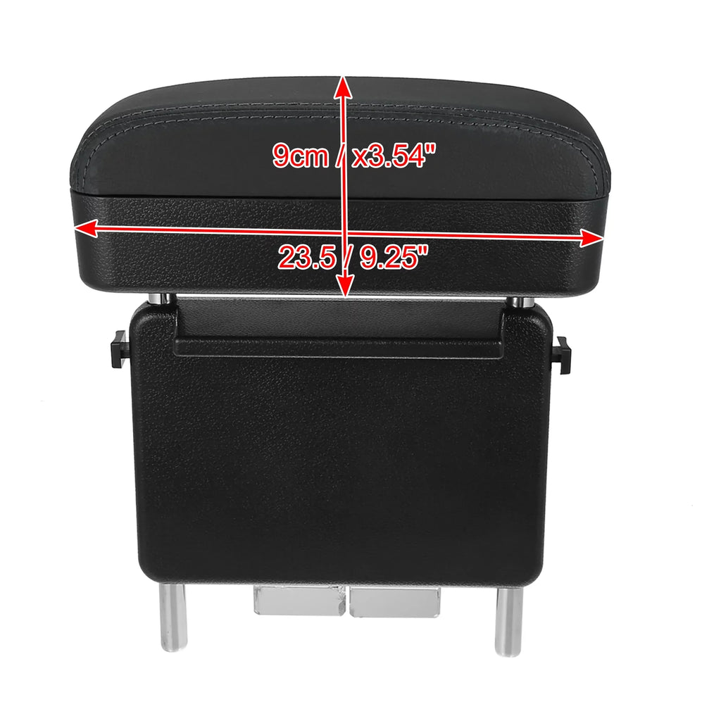 Box Armrest Leather Adjustable Armrest Organizer PU Gap with Storage Seat Armrest Center Black Box Black Car