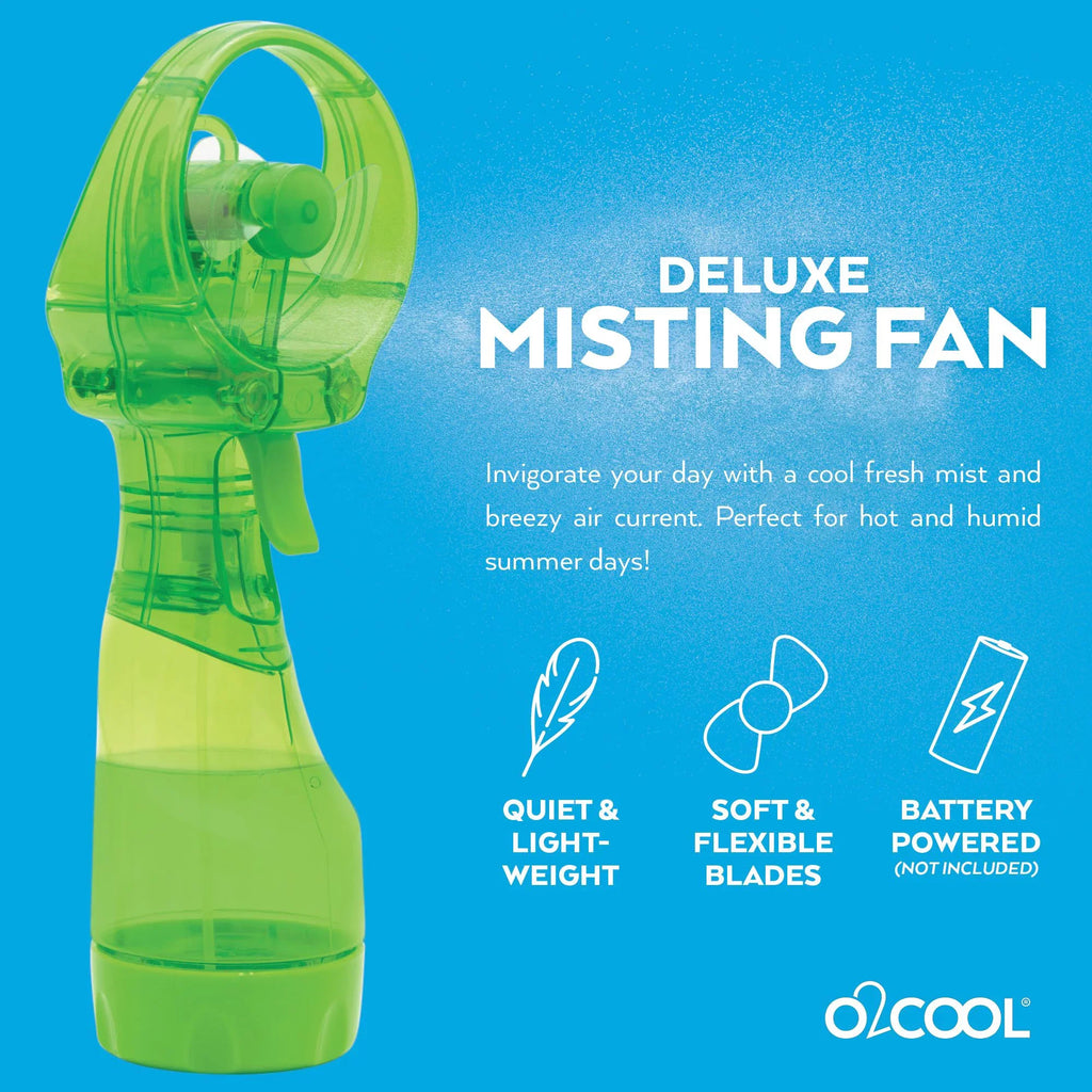 Misting for inch 3.5 Fan O2COOL Battery Powered Pack Green, 2 Cooling, Personal