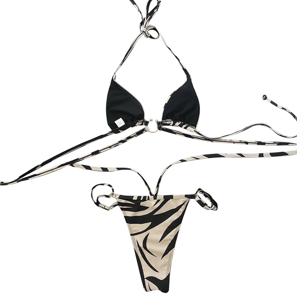 Up Lace Bikini Split Swimsuit Women Panda Color Sexy d Two for Swimsuits