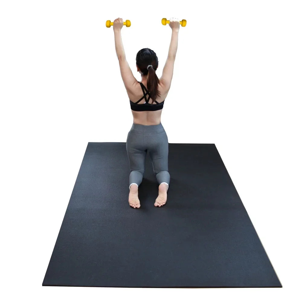 1/4" Black Mat 6 Gym 4 High Large x Mat, Exercise feet, Thick Density & RevTime Thickness,