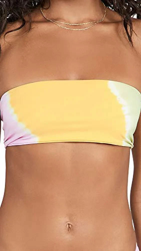 Women's Bandeau X-Small Bikini Yellow, Beach L Wave Tops, Space