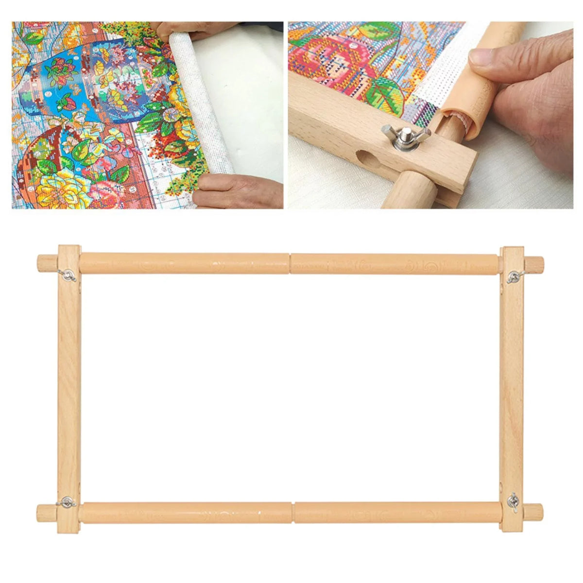 Holder Scroll Stitch 1X Quilting Frame Embroidery Tapestry Cross Hoop