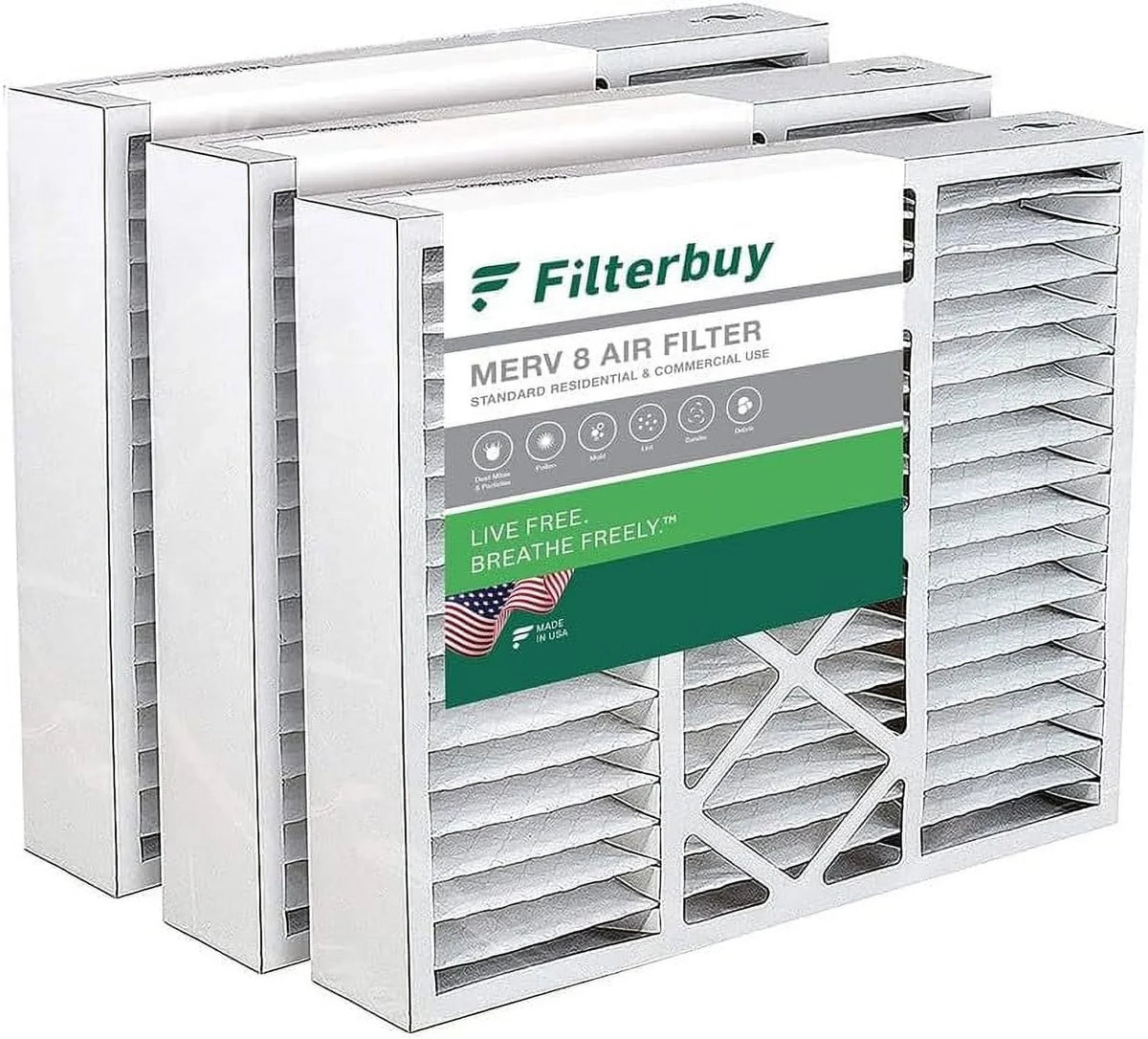 8 Amana, for Nordyne Goodman, (3-Pack) and Air Filterbuy AC MERV Furnace Filters Pleated 20x22x5 HVAC