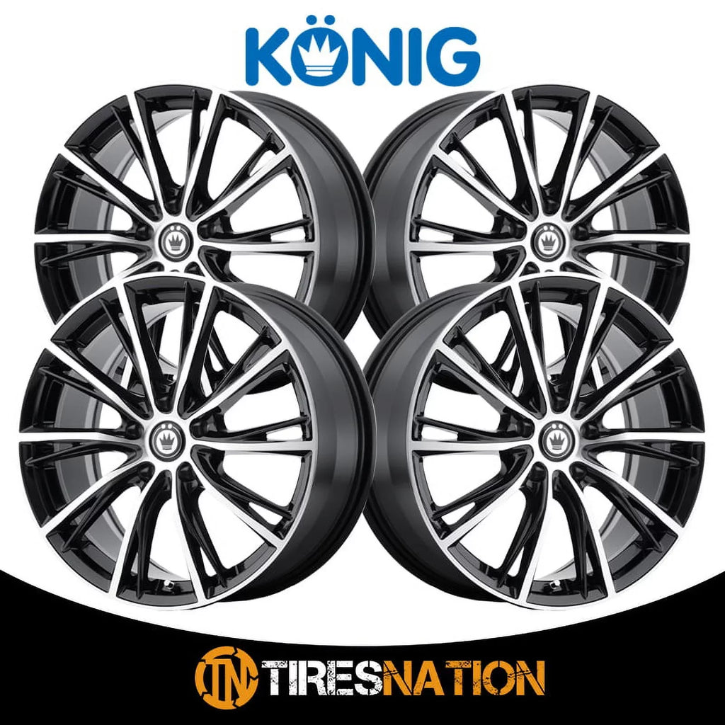 Konig 5x112 Impression 53MB Machined Black (45mm) Wheel 16x7.5