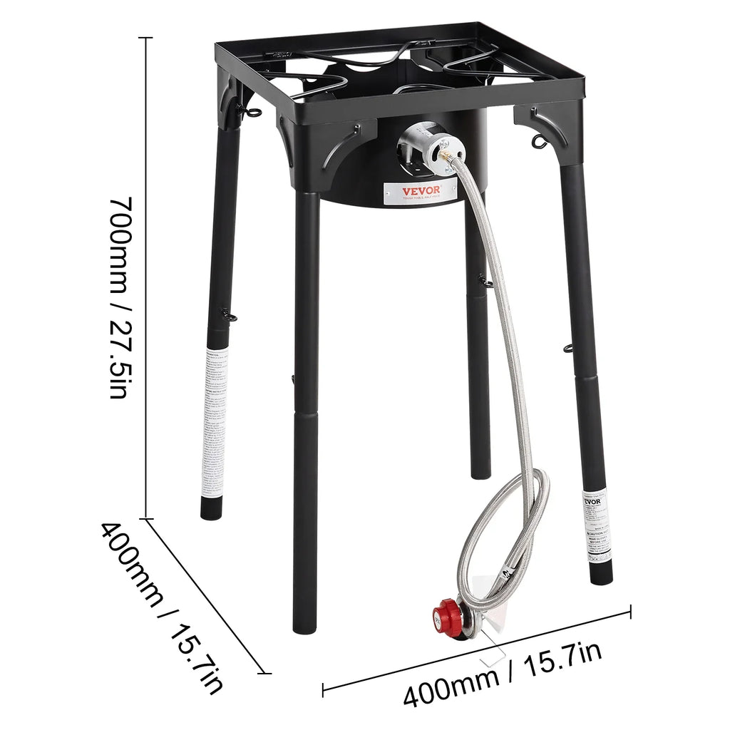 Stand Cooking SKYSHALO BBQ Stove Heavy Gas Camping w/Detachable Outdoor Propane Stove & Cooker Legs Single 30000BTU Burner Duty Gas Regulator, Adjustable PSI Cooker Portable Burners