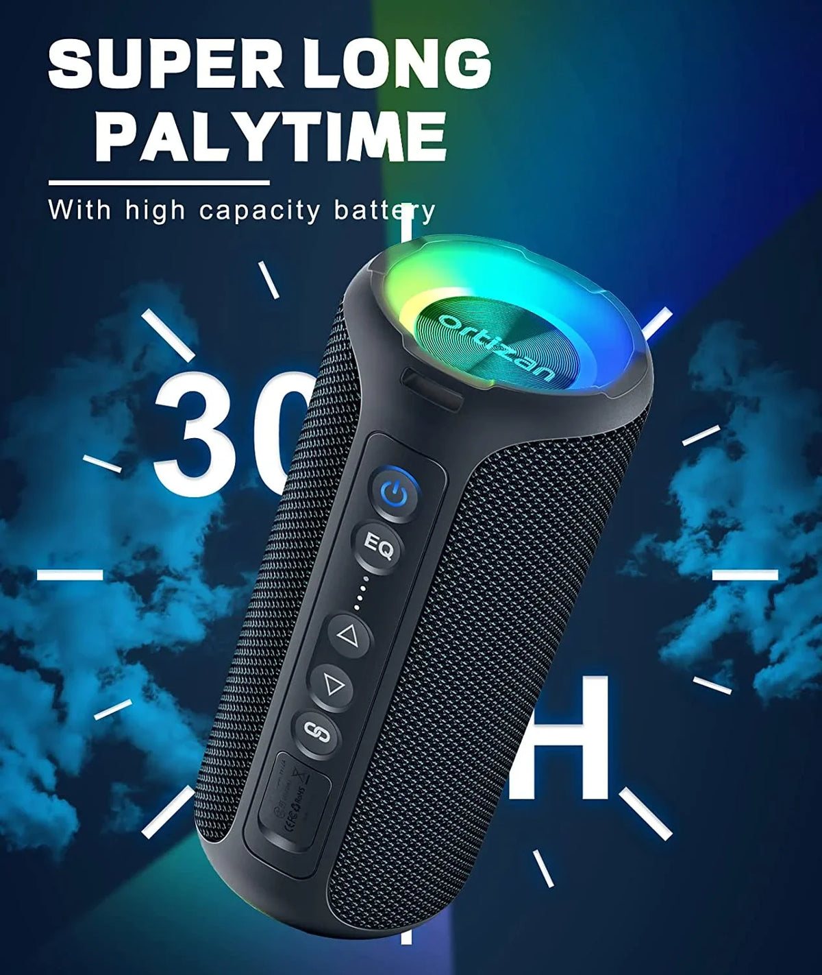 IPX7 Deep Speaker, with Ortizan Speakers Bluetooth Speakers, 40W Stereo Liquidproof Loud Portable