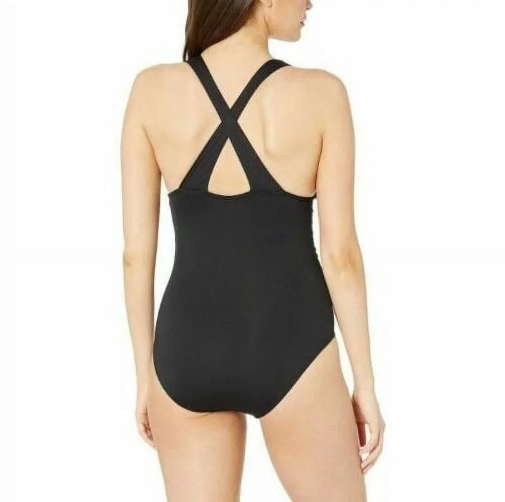 Size 14 Michael Kors Convertible Black Swimsuit Piece Ruched Women's One