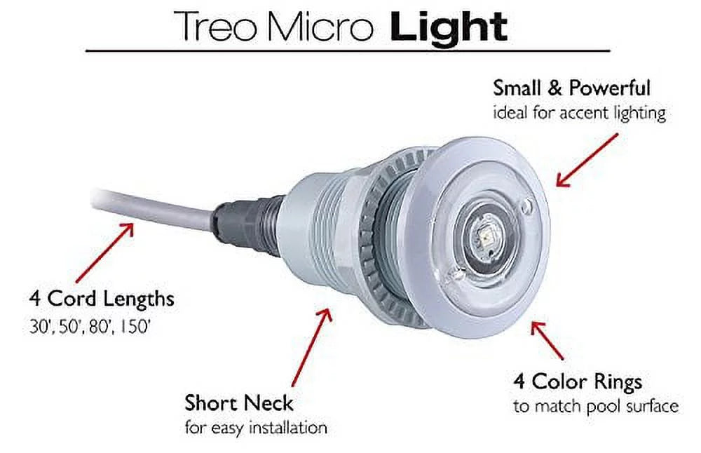 50 ft Micro Treo Smith S.R. Accent Light, Cord, Red/Blue/Green, LED FLED-TM-C-50