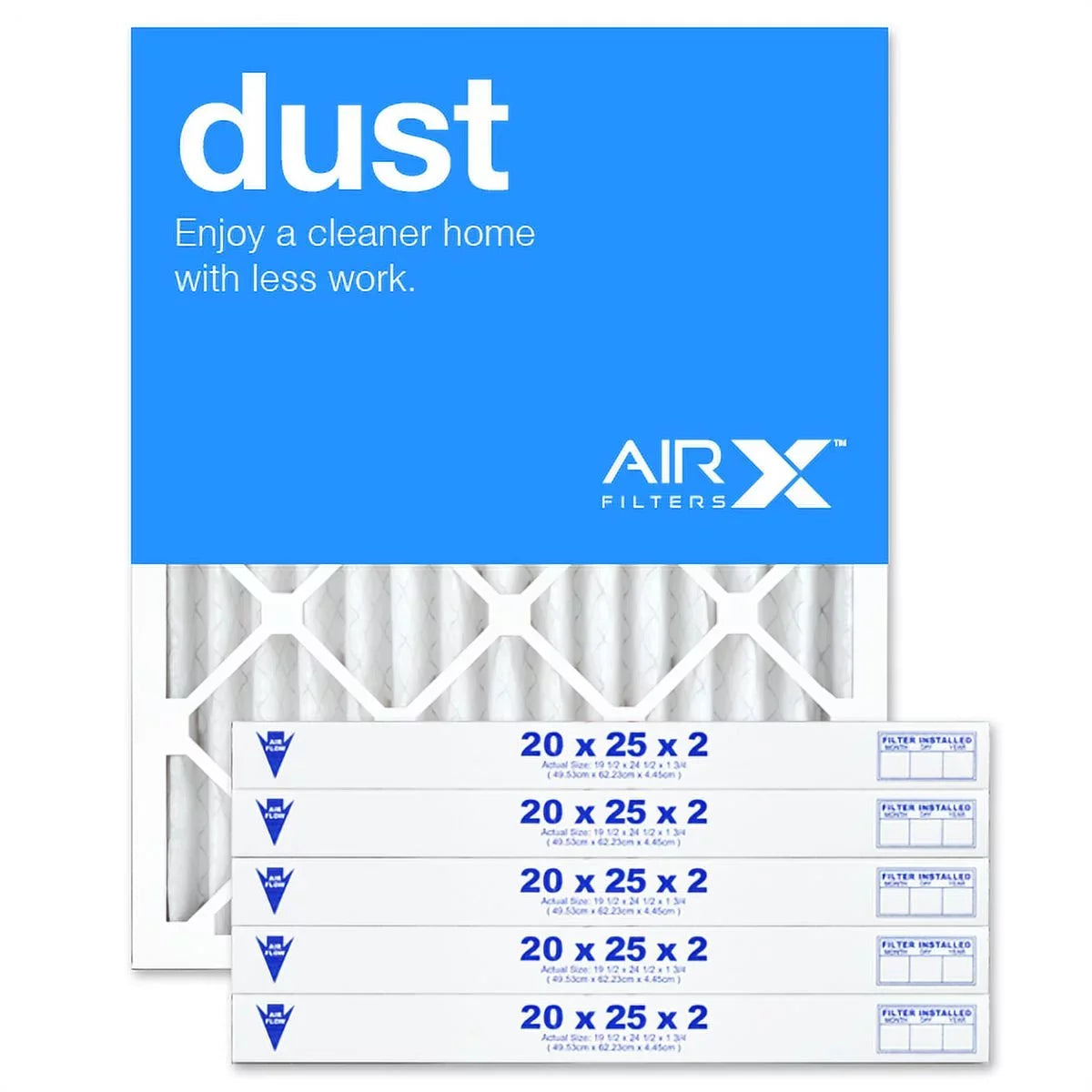 HVAC the 20x25x2 Air Made Air MERV Pleated 8 USA AIRx Filters in AC Filter, Filter Furnace 6-Pack, Dust