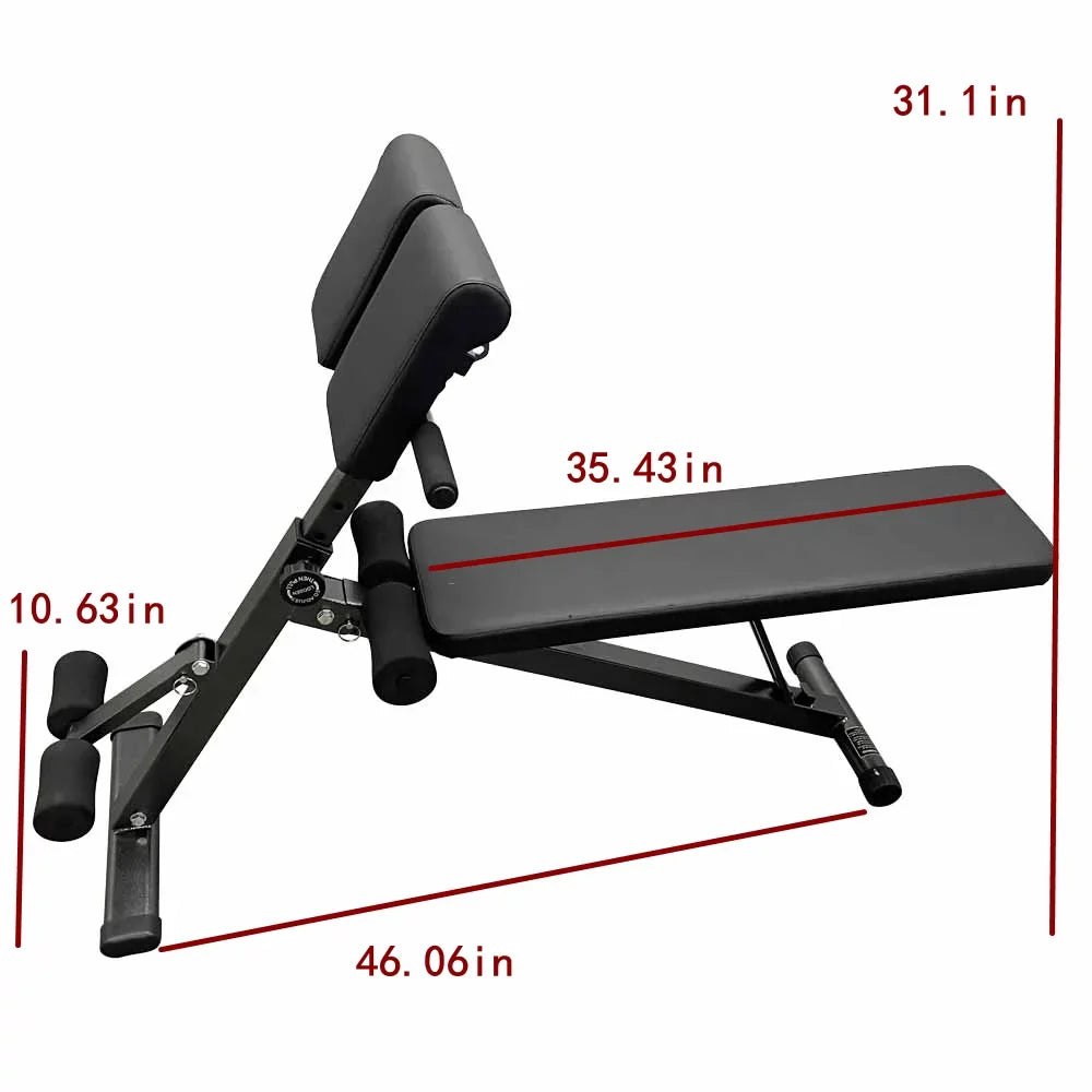 INTBUYING Chair Stool Training Bench Exercise Multi Dumbbell Fitness Roman Extension Equipment Back