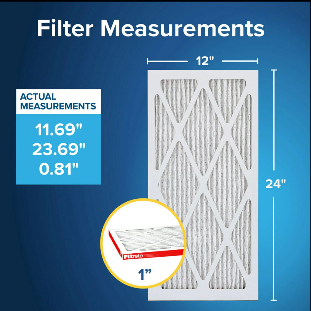 Filters 1000 Air Filter, 12x24x1 4 Allergen 11, Defense, Filtrete MERV MPR