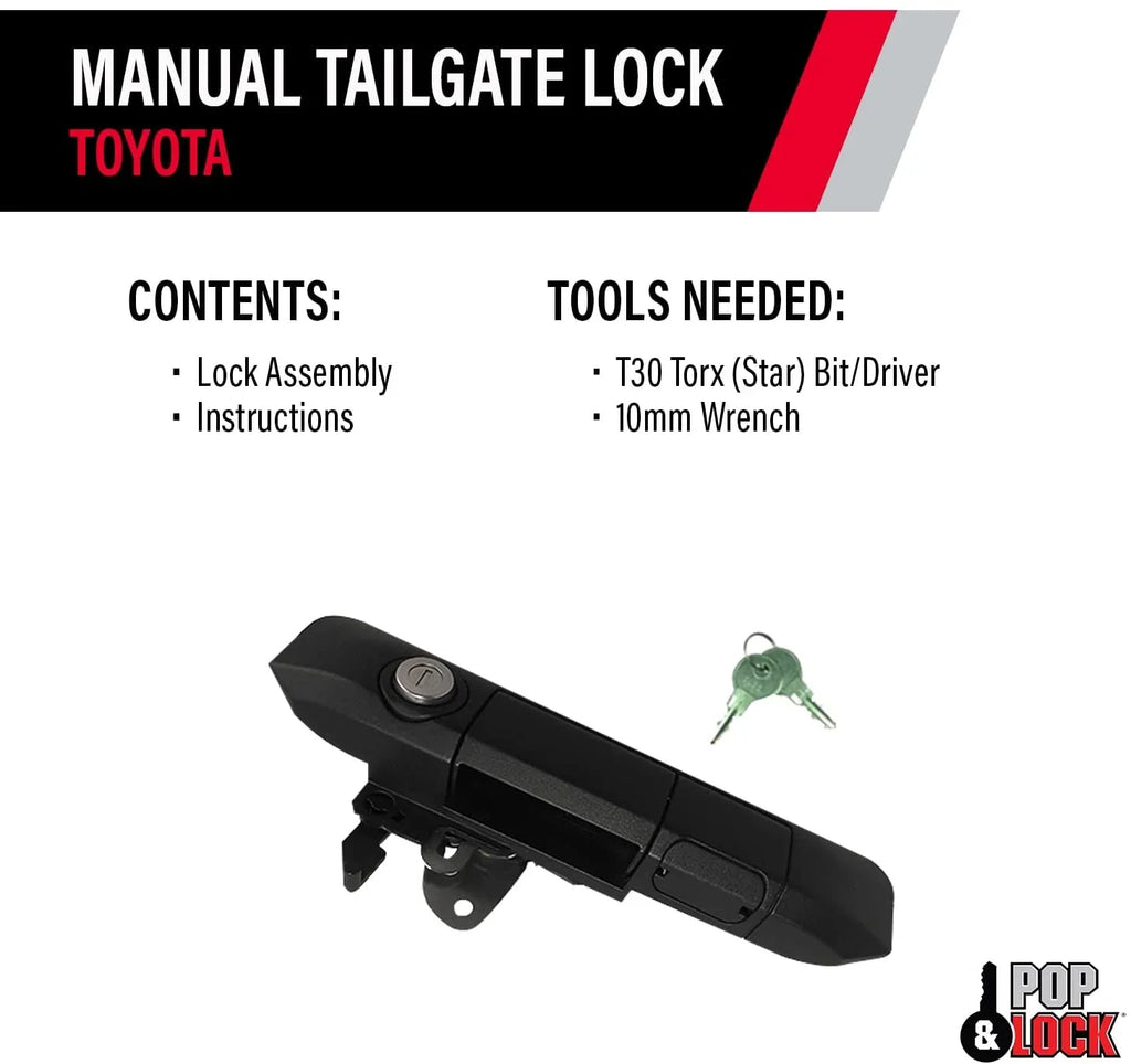 TACOMA Pop TOYOTA Tailgate & Lock 05-15 Tacoma Manual 2005-2015 Fits PL5500 Fits select: Lock