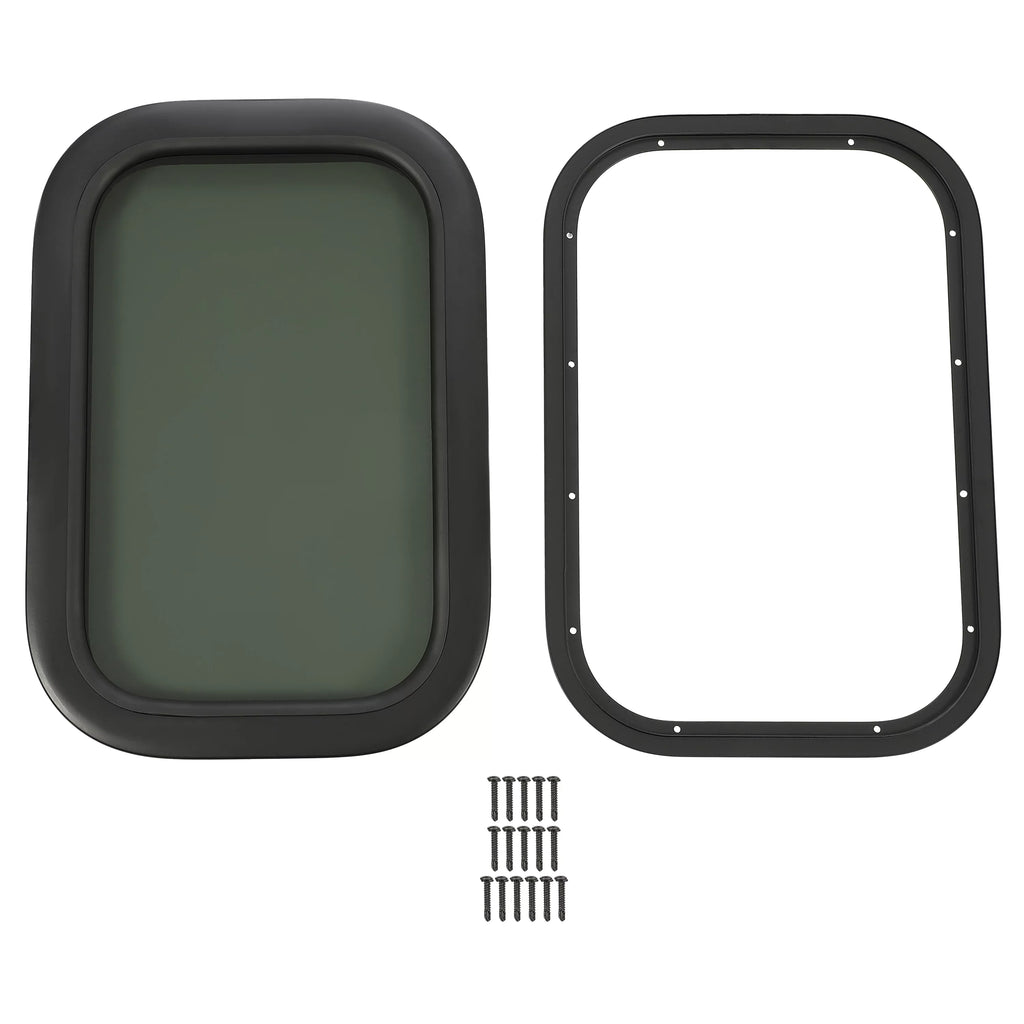Powder Coated Window Steel Vertical Universal Black Kojem Rip-Up for Glass Camper Cargo Trailer RV