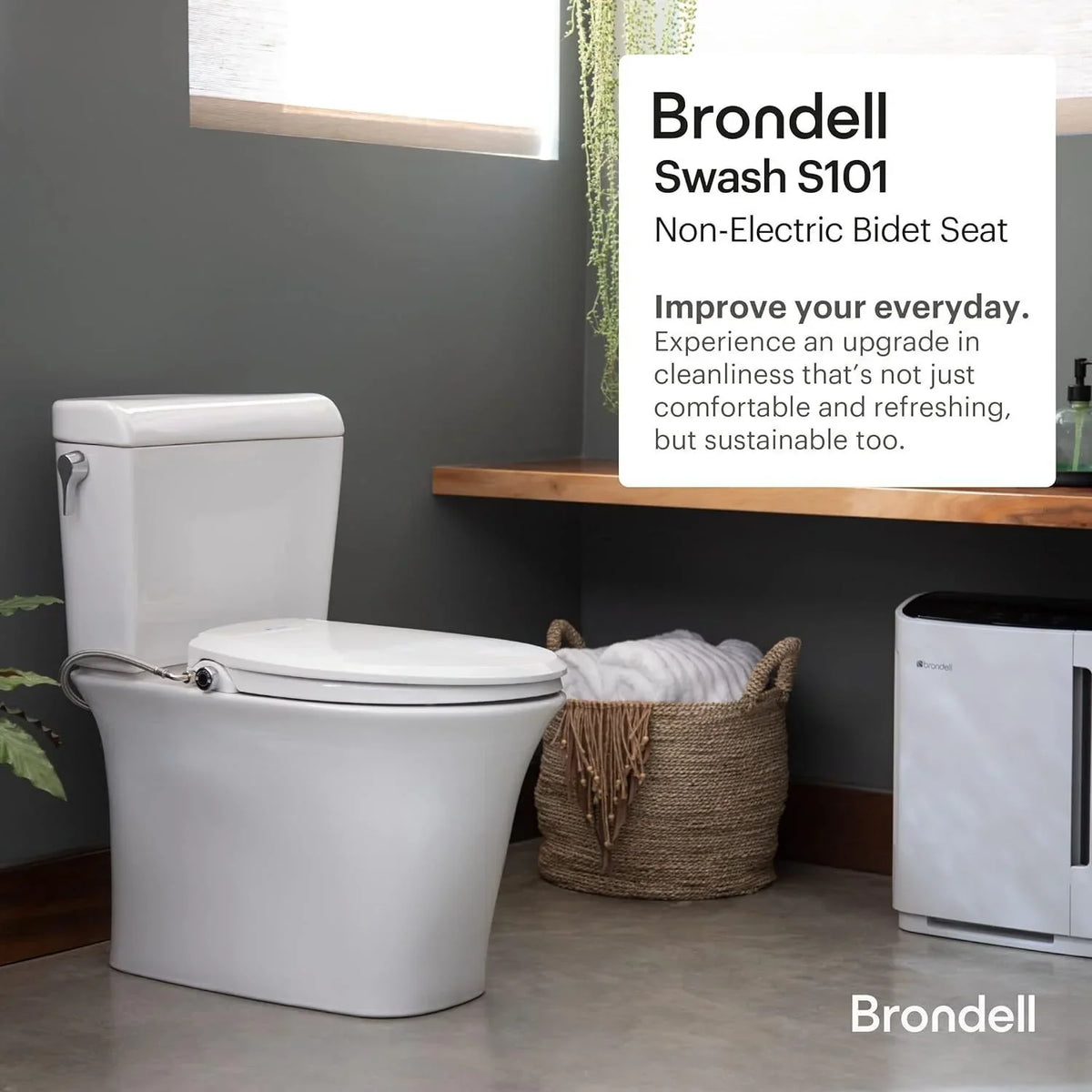 Swash White Brondell Ecoseat System Round Bidet