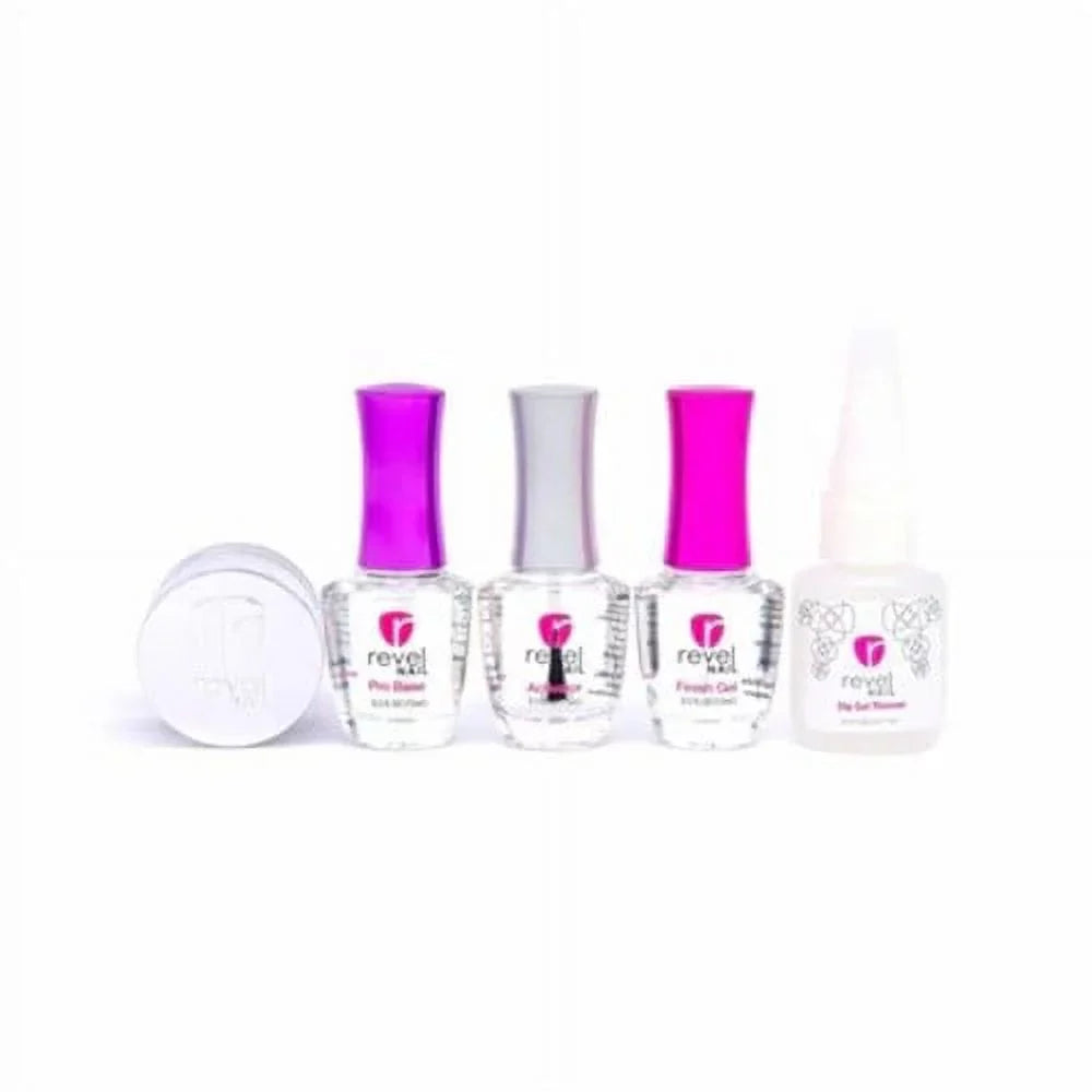 Dip Starter with D444 Powder Kit Quartz oz EZ 0.5 Nail Powder Revel Rose Liquids