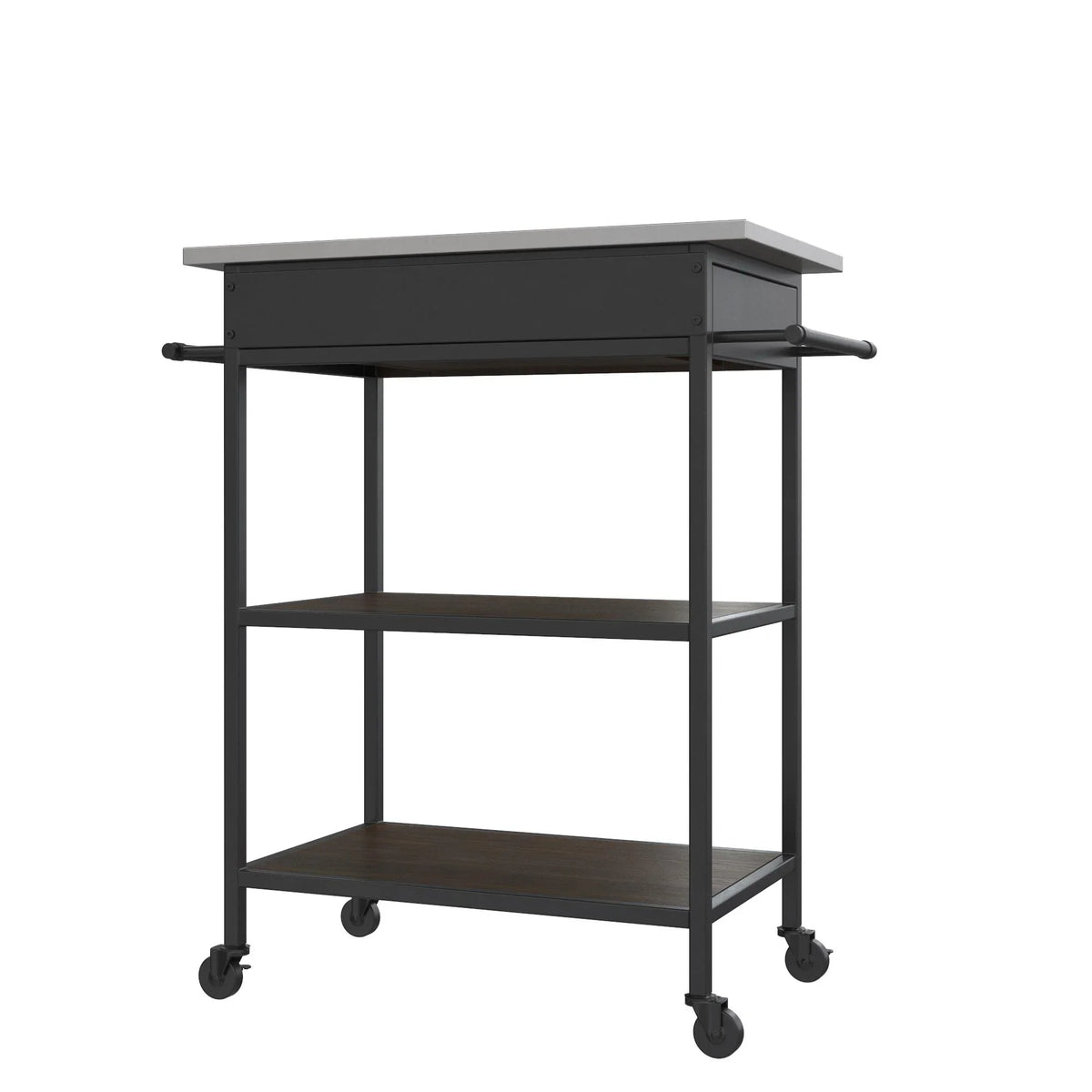 Cart, Black Counter Frame, Brown Pantry Kane Stainless Steel Storage,  Kitchen Top, DHP