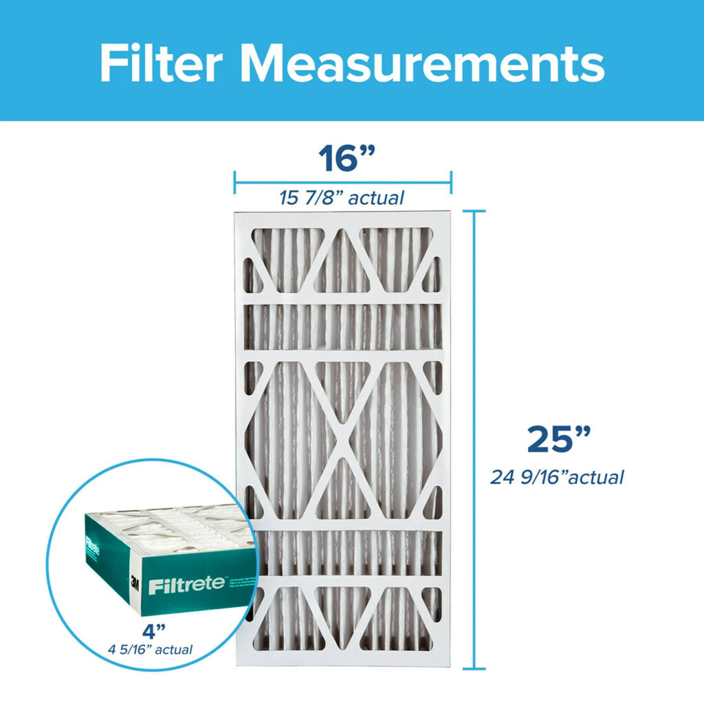 16x25x4 Filtrete Air Deep MPR Pleat, 1 Filter, 1200 Filter MERV Allergen Reduction 11,