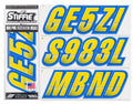 for Letters Stickers Techtron Identification Boats  Numbers Decals & PWC 3" Kit Personal Liquidcraft STIFFIE & Yellow/Blue Alpha-Numeric Registration Custom
